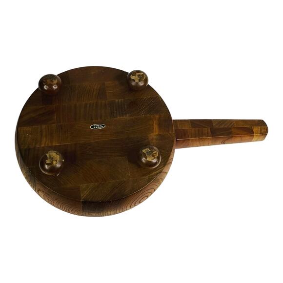 VTG Mid-Century Modern Dansk WOOD CHEESE BOARD & Integrated Spreader Handle 60s - Picture 9 of 11